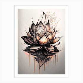 Sacred Lotus Graffiti 1 Art Print