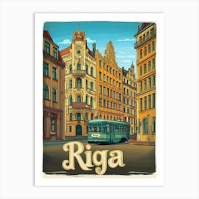 Aihrgdesign A Vintage Travel Poster Of Riga 5 Art Print