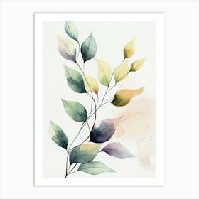 Watercolor Leaves Art Print