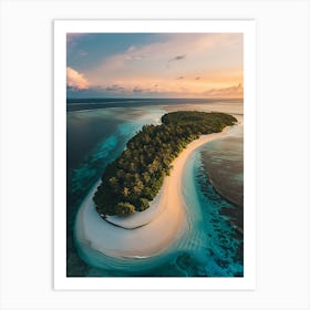 Island At Sunset In The Maldives 1 Art Print