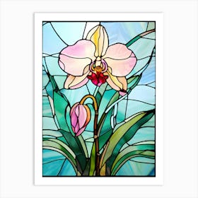 Orchid Stained Glass Art Print