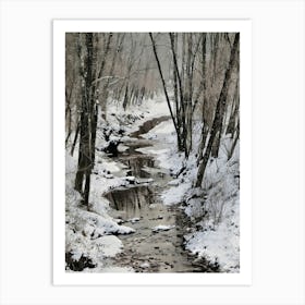 Stream In The Snow Art Print