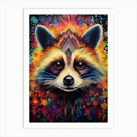 A Cozumel Raccoon Vibrant Paint Splash 3 Art Print