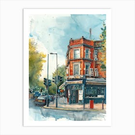 Haringey London Borough   Street Watercolour 3 Art Print