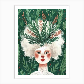 Christmas Girl Illustration Art Print