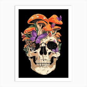 Eternal Fungi Skull mushroom Art Print