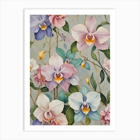 Orchids' Dance In Pastel Art Print