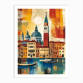 Abstract Venice poster illustration 4 Art Print