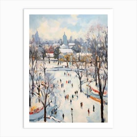 Winter City Park Painting Gorky Park Moscow Russia 2 Art Print