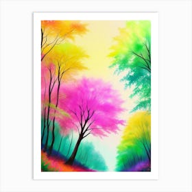 Colorful Trees In The Forest Art Print