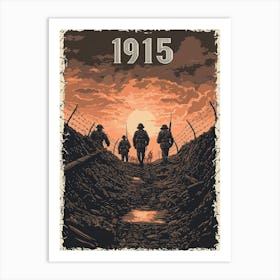 Aihrgdesign A Vintage Poster Depicting Soldiers In The Trench F013b51c 88b4 45ae B301 206236cd6ae1 1 Art Print