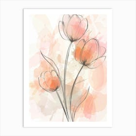 Watercolor Tulips 6 Art Print