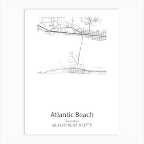 Atlantic Beach,United States Minimalist Map 1 Poster