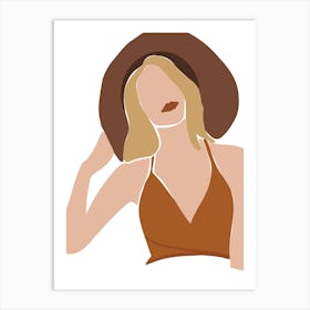 Woman In A Hat 1 Art Print