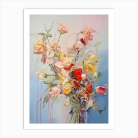 Abstract Flower Painting Snapdragon 3 Art Print