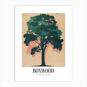 Boxwood Tree Colourful Illustration 4 Poster Art Print