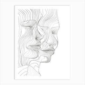 Simplicity Lines Woman Abstract Portraits 6 Art Print