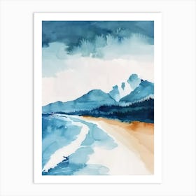 Watercolor Of A Beach Art Print