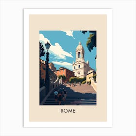 Rome Spanish Steps Italy Vintage Travel Poster Art Print