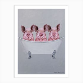 Pigs In Bathtub Art Print