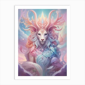 Lion With Horns Art Print