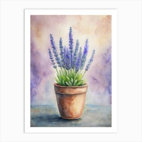 Lavender In A Pot Art Print