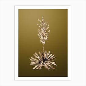 Gold Botanical Adam's Needle on Dune Yellow n.4869 Art Print