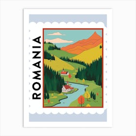Romania 1 Travel Stamp Poster Art Print