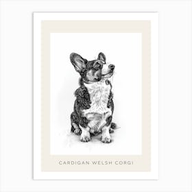 Cardigan Welsh Corgi Line Sketch 1 Poster Art Print