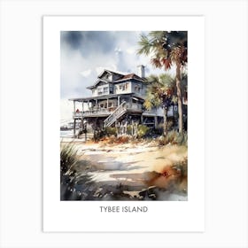 Tybee Island Watercolor 3travel Poster Art Print