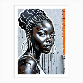 Graffiti Mural Of Beautiful Black Woman 356 Art Print