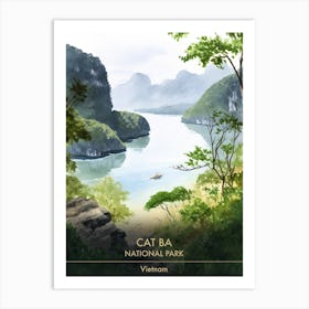 Cat Ba National Park Vietnam Watercolour 4 Art Print