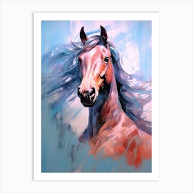 Brown Horse Head Painting Close Up 2 Art Print