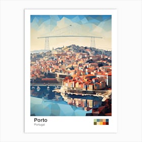 Porto, Portugal, Geometric Illustration 1 Poster Art Print