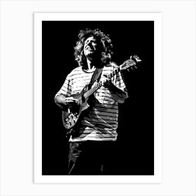 Pat Metheny American Jazz Guitarist Legend in Monochrome 2 Art Print