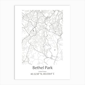 Bethel,United States Minimalist Map Art Print