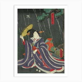 Näyttelijä Onoe Baiko Näytelmässä Kanadehon Chusingura (Uskolliset Vasallit), 1854, By Utagawa Kunisada Art Print