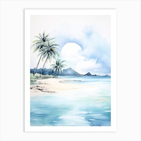 Watercolour Of Lanikai Beach   Oahu Hawaii Usa 2 Art Print