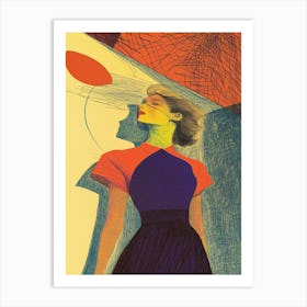 Girl With An Umbrella Art Print