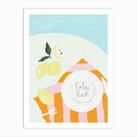 colorful vacation dinner »Eat the Rich« Art Print