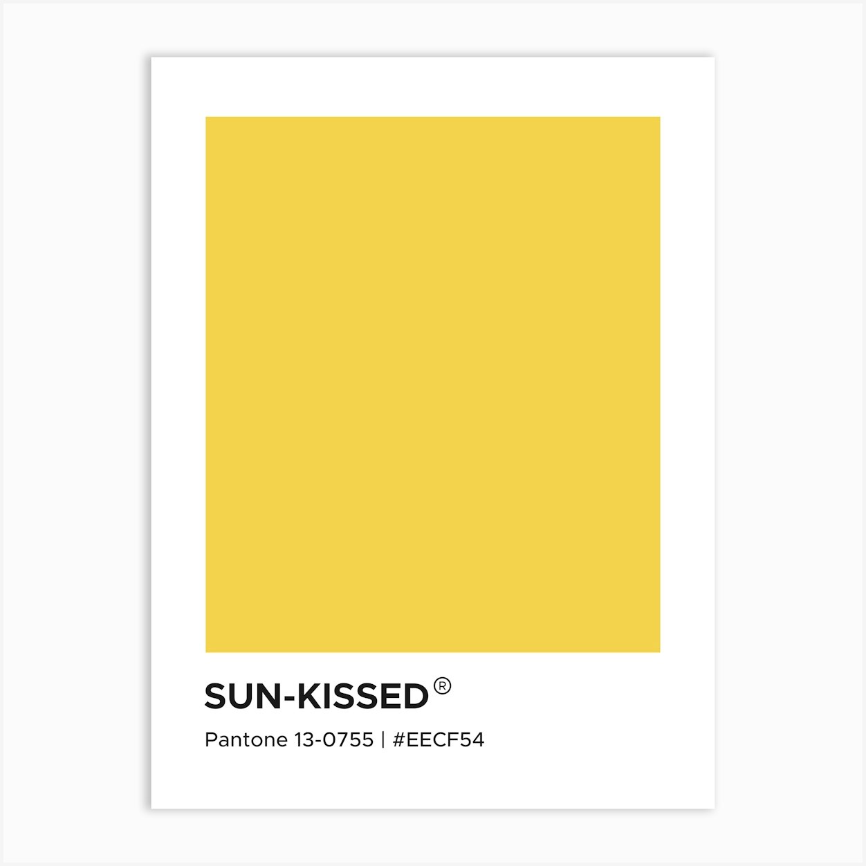 Sun Kissed Pantone, cool, cute, calm, yellow, pantone, swatch, colorful, aesthetic, minimal, modern, sunny, bold, vibes, decor, minimalism Art Print