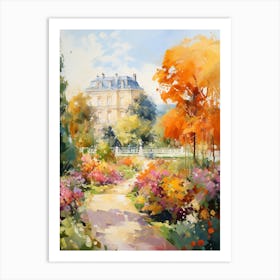 Autumn Gardens Painting Versailles Gardens France 4 Art Print