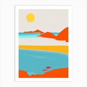 Whitehaven Beach Australia Midcentury Art Print