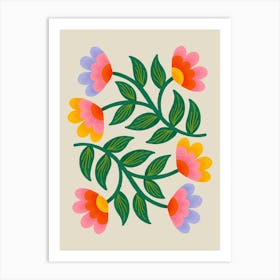 Symmetrical Flowers 1 Art Print