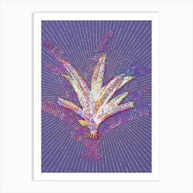 Geometric Boat Lily Mosaic Botanical Art on Veri Peri n.0257 Art Print