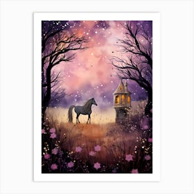 Fairytale Horse In The Forest Art Print