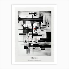 Music Abstract Black And White 1 Poster Art Print