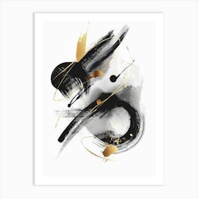 Abstract Black And Gold Painting 59 Art Print