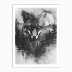 Wolf In The Forest 2 Art Print