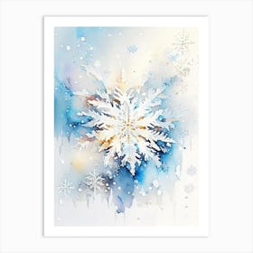 Cold, Snowflakes, Storybook Watercolours 1 Art Print